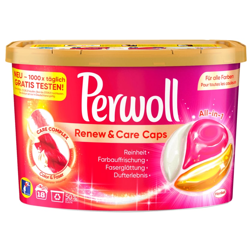 Perwoll Feinwaschmittel Caps Renew & Care 261g 18WL
